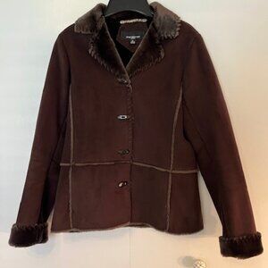 Suede fur lined coat/jacket